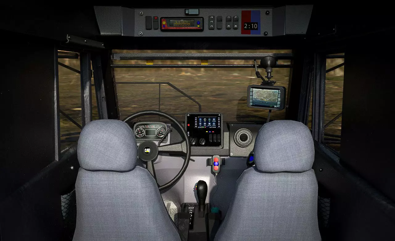 CAT Truck Interior VR Driving Simulator Low-poly 3D model_0