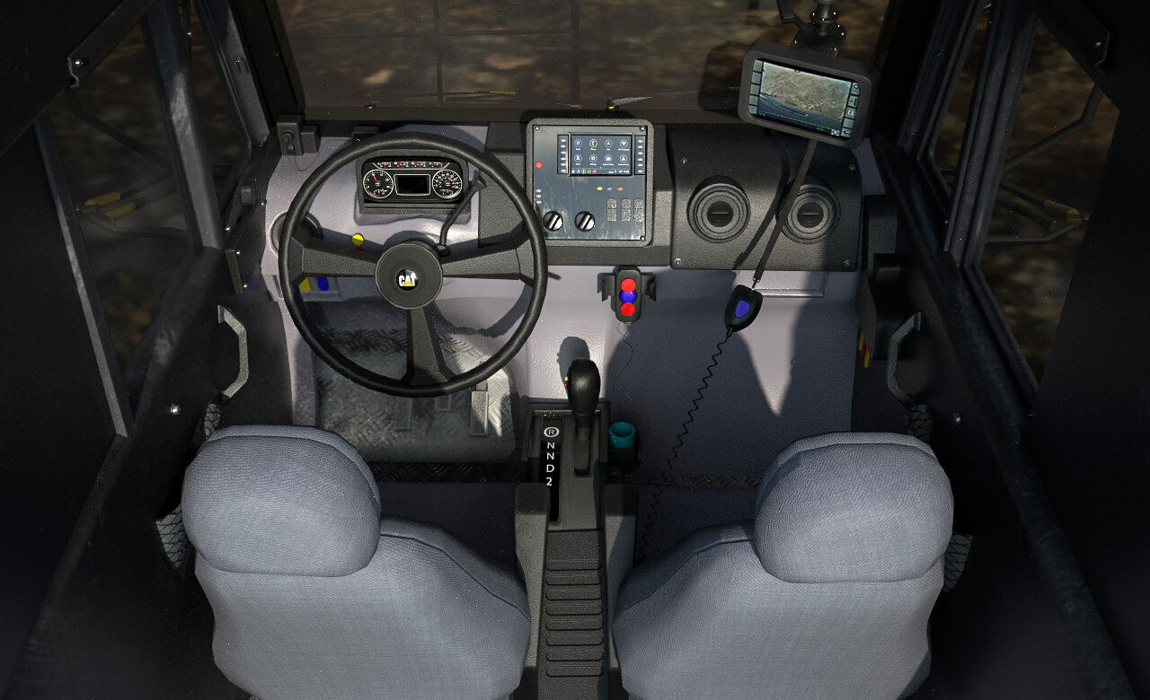 CAT Truck Interior VR Driving Simulator Low-poly 3D model_3