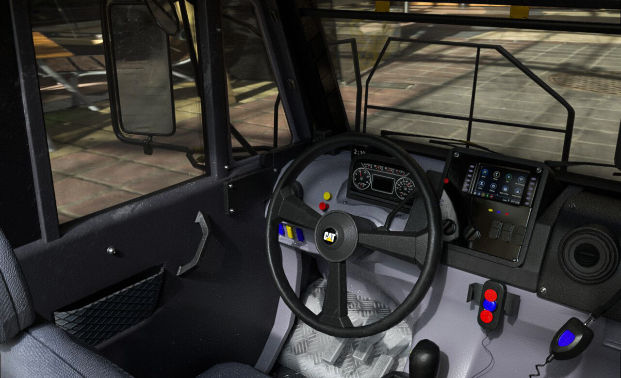 CAT Truck Interior VR Driving Simulator Low-poly 3D model_1