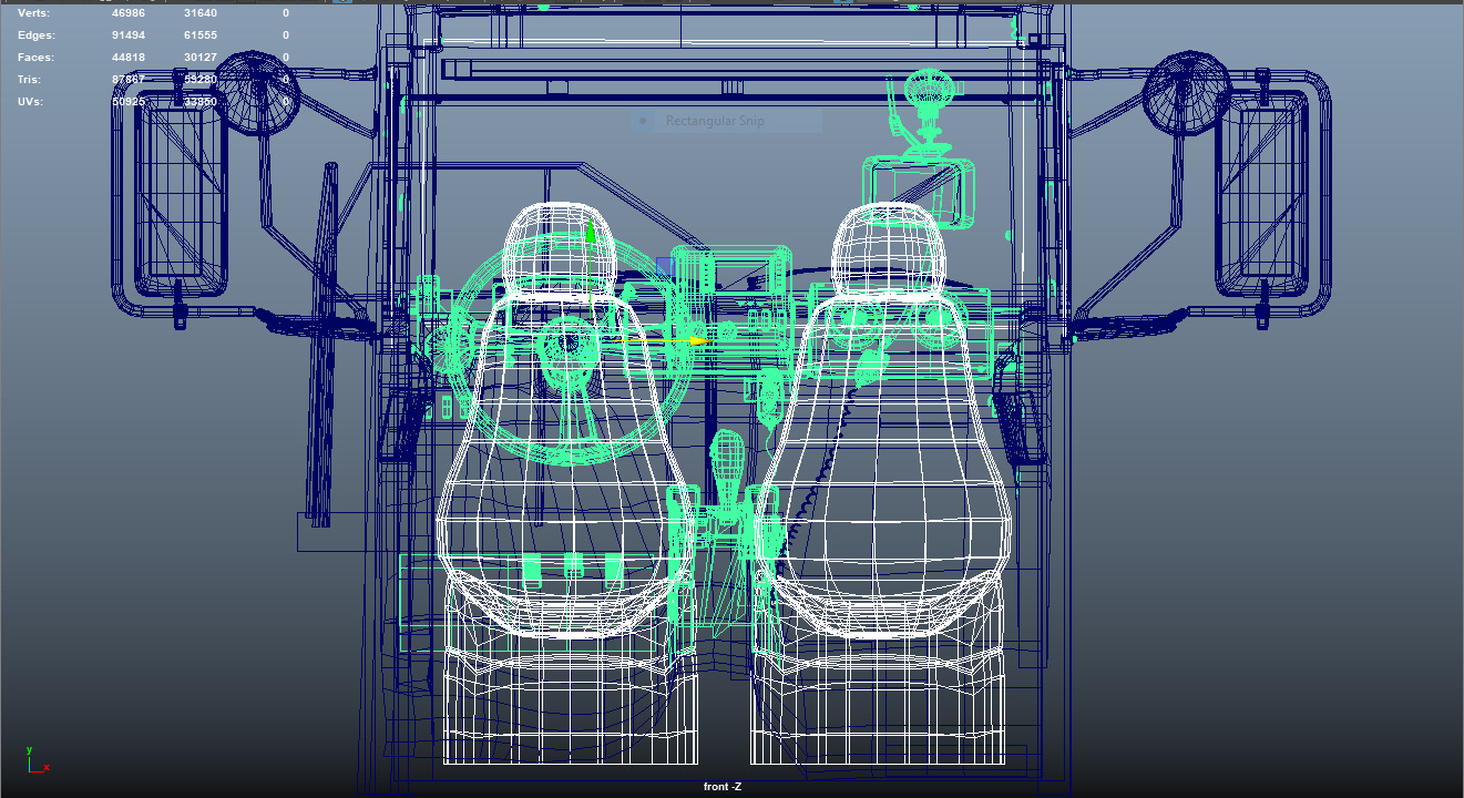 CAT Truck Interior VR Driving Simulator Low-poly 3D model_5