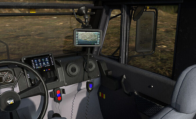 CAT Truck Interior VR Driving Simulator Low-poly 3D model 3