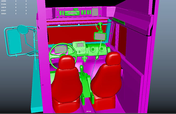 CAT Truck Interior VR Driving Simulator Low-poly 3D model 5