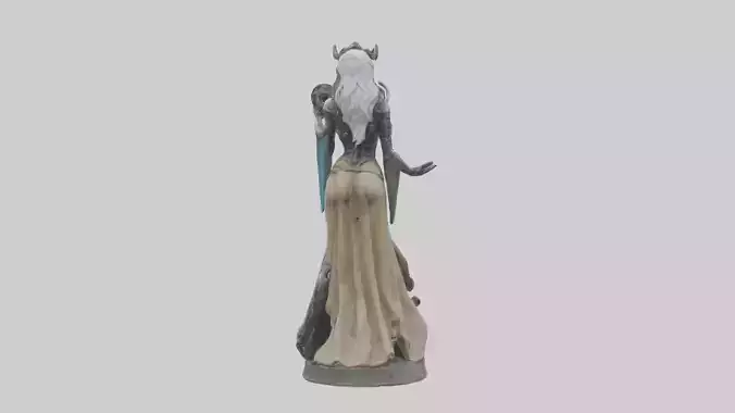 Mechanical Sorceress statue model Low-poly 3D model