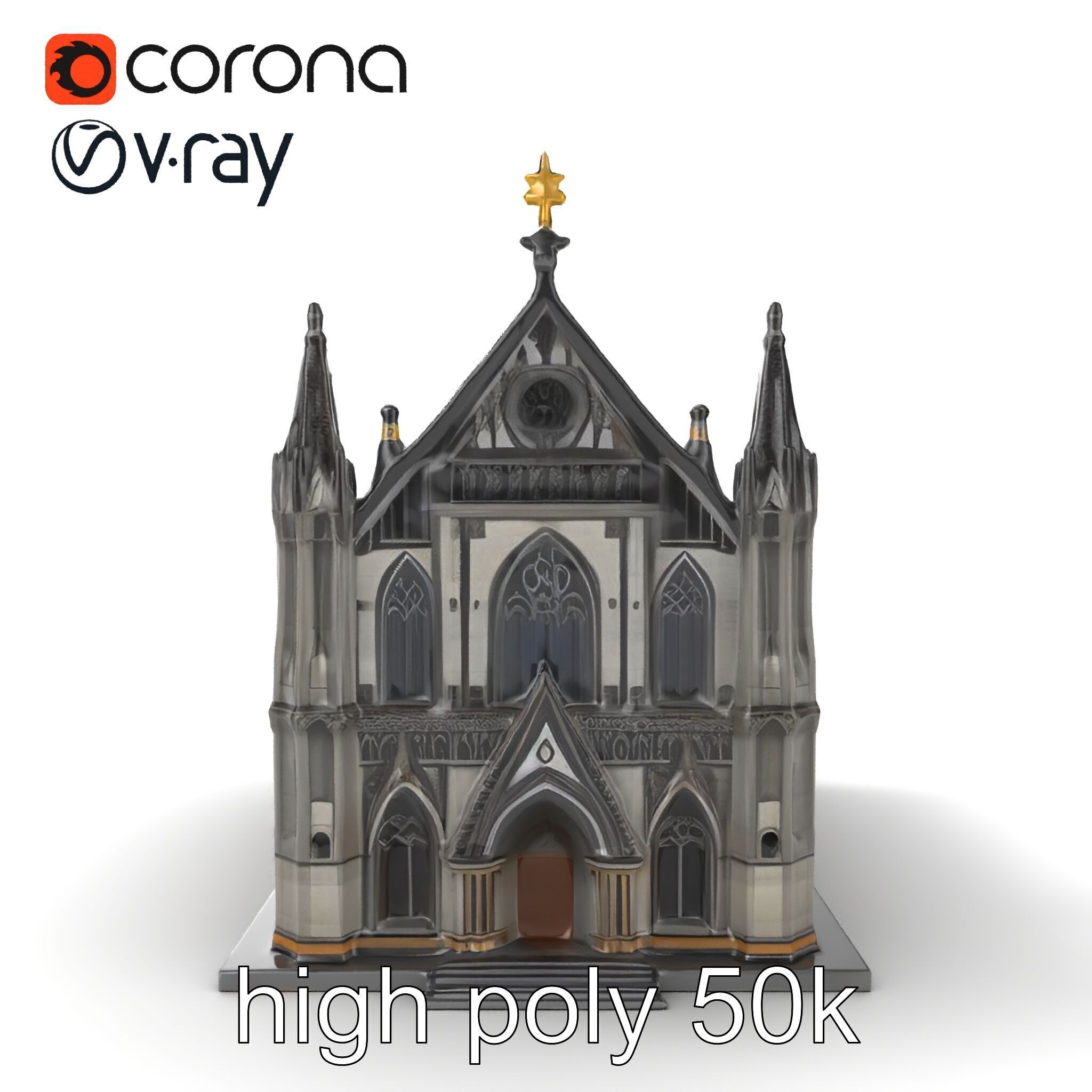 Gothic Cathedral Architecture model pack Low-poly 3D model_20