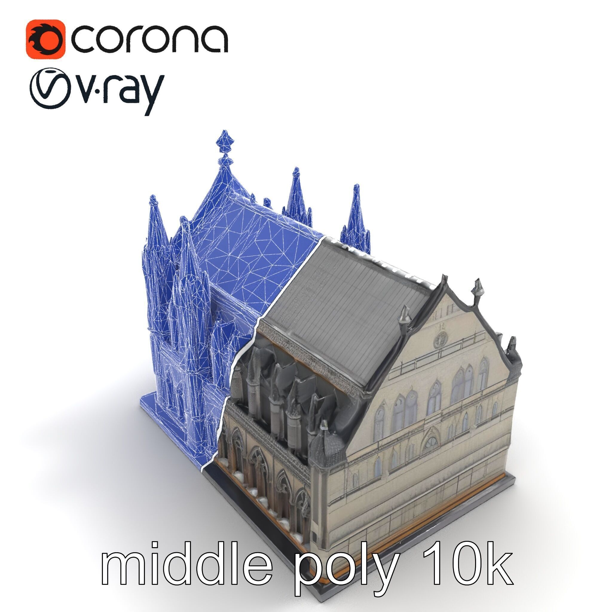 Gothic Cathedral Architecture model pack Low-poly 3D model_21