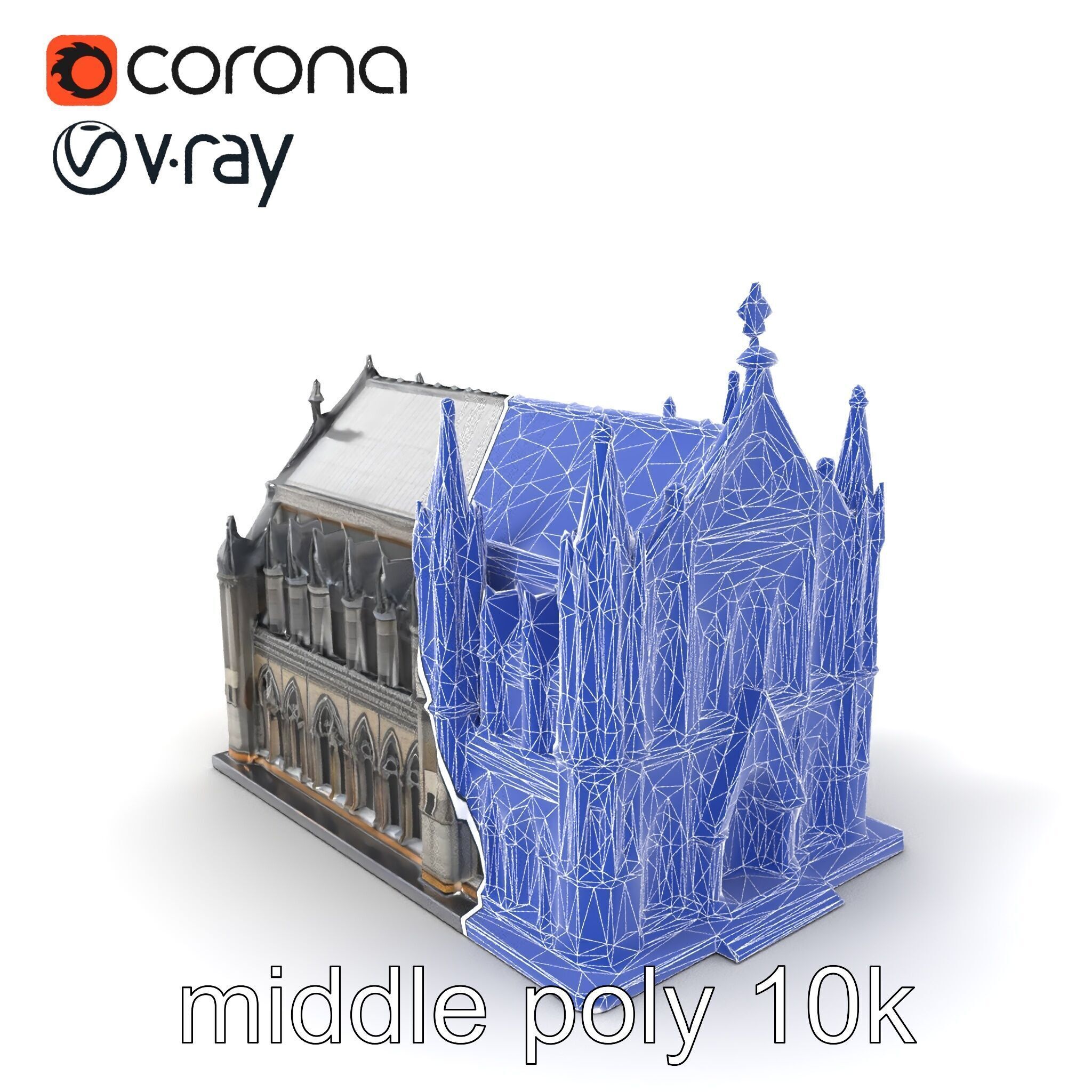 Gothic Cathedral Architecture model pack Low-poly 3D model_6