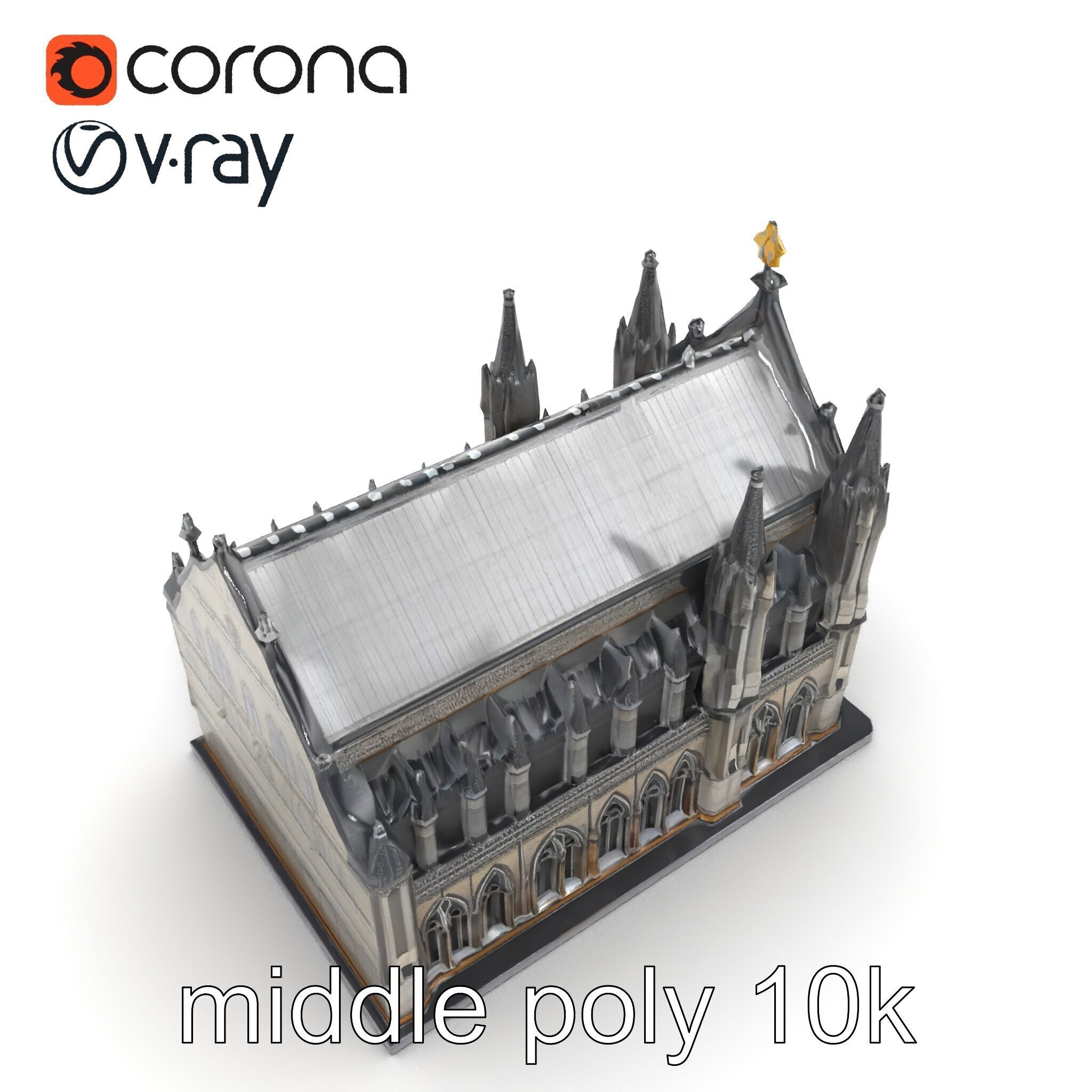 Gothic Cathedral Architecture model pack Low-poly 3D model_18