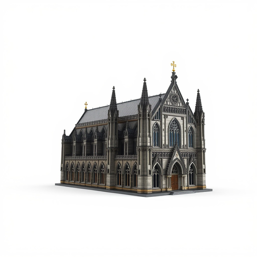 Gothic Cathedral Architecture model pack Low-poly 3D model_4