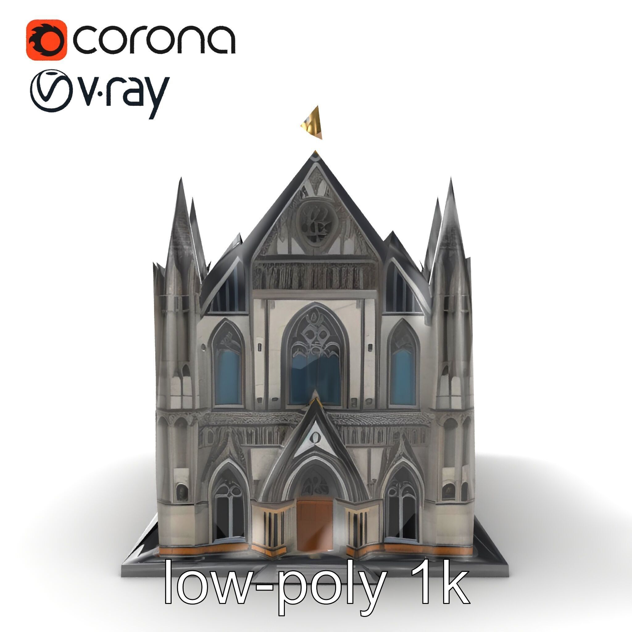 Gothic Cathedral Architecture model pack Low-poly 3D model_14