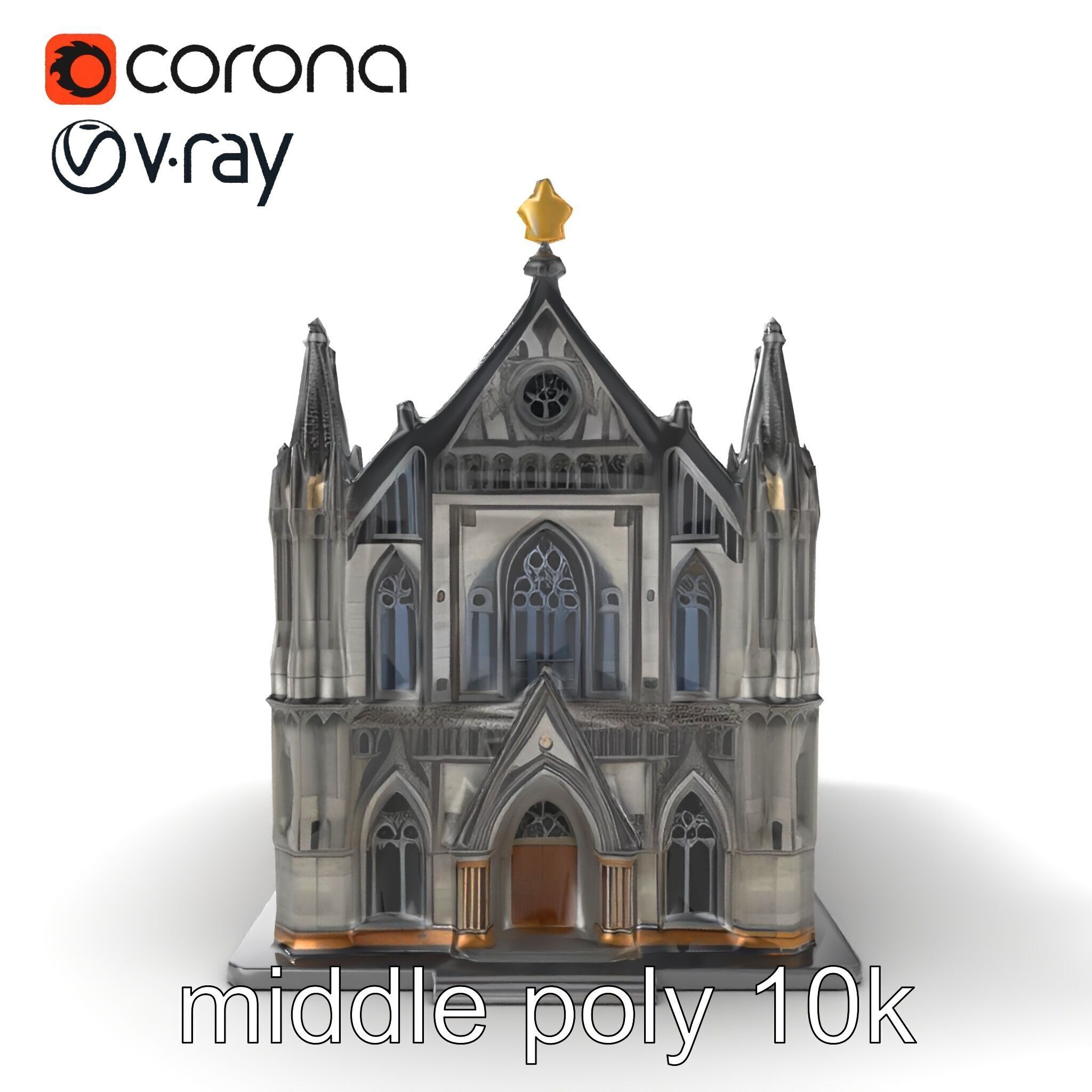 Gothic Cathedral Architecture model pack Low-poly 3D model_17