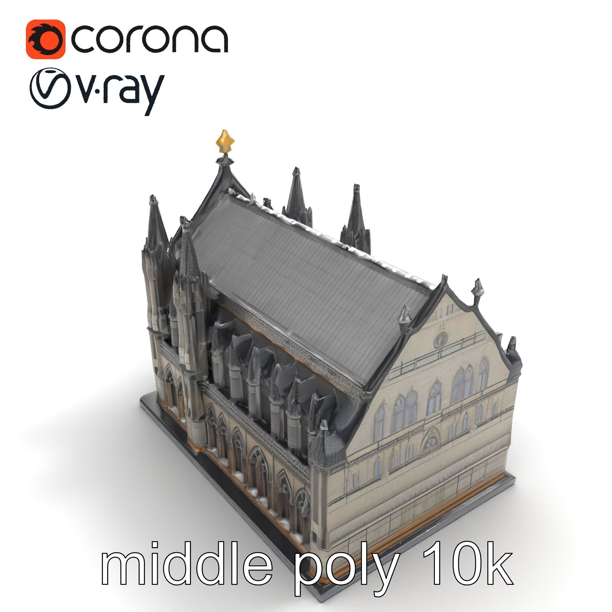 Gothic Cathedral Architecture model pack Low-poly 3D model_8