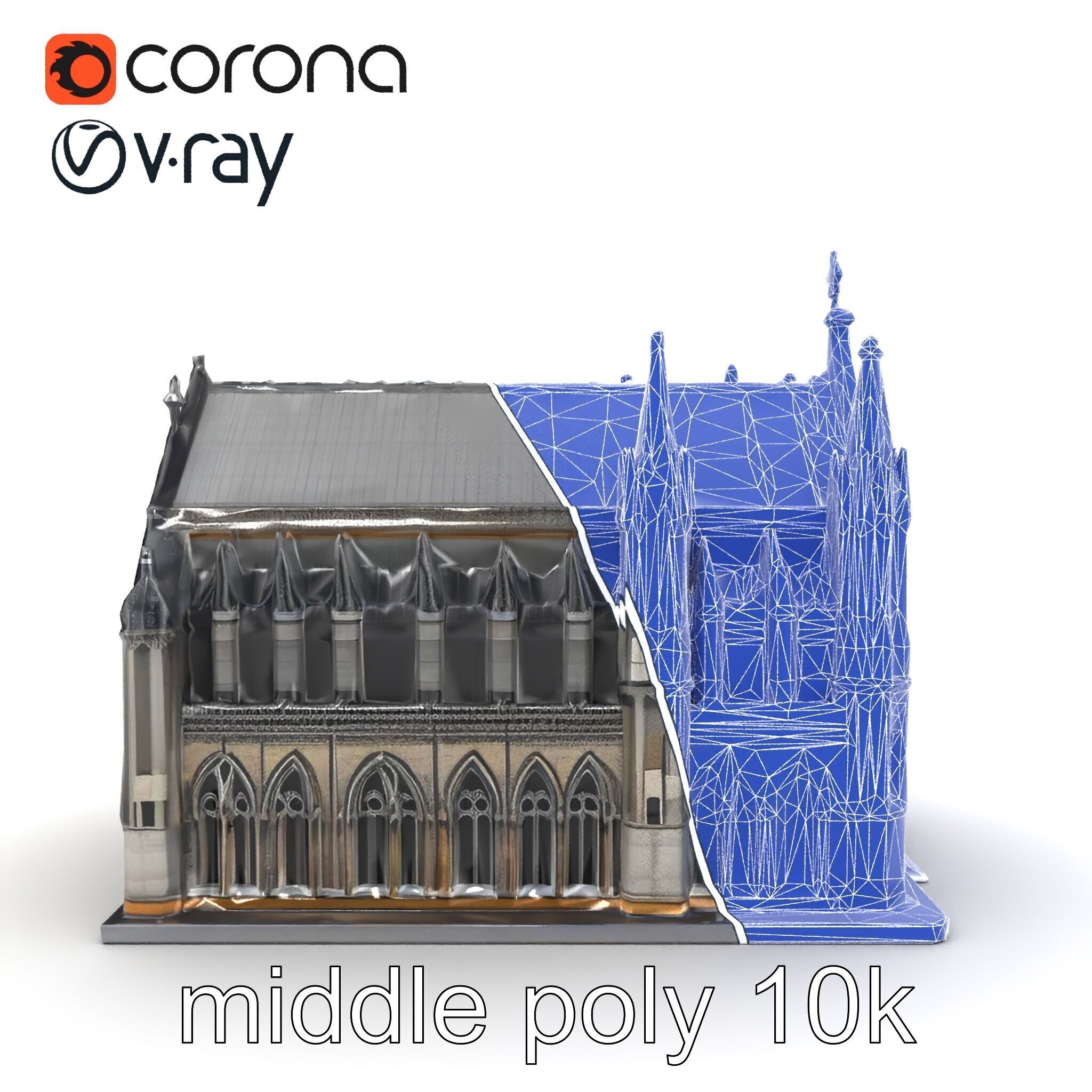 Gothic Cathedral Architecture model pack Low-poly 3D model_27