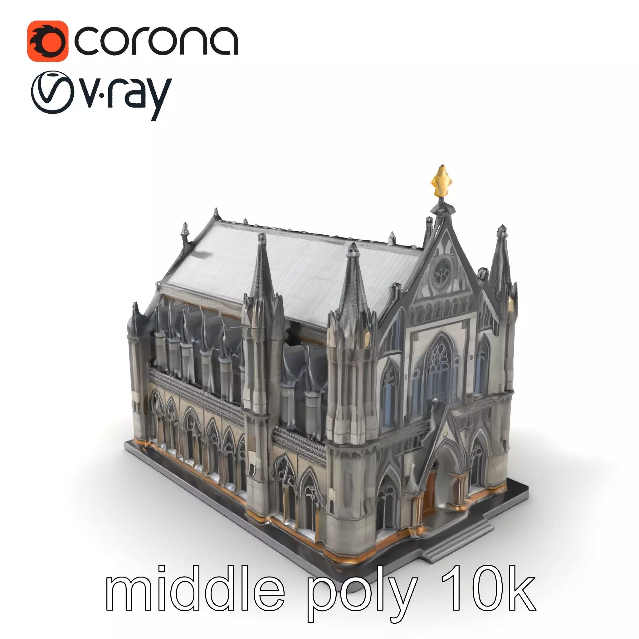 Gothic Cathedral Architecture model pack Low-poly 3D model_0