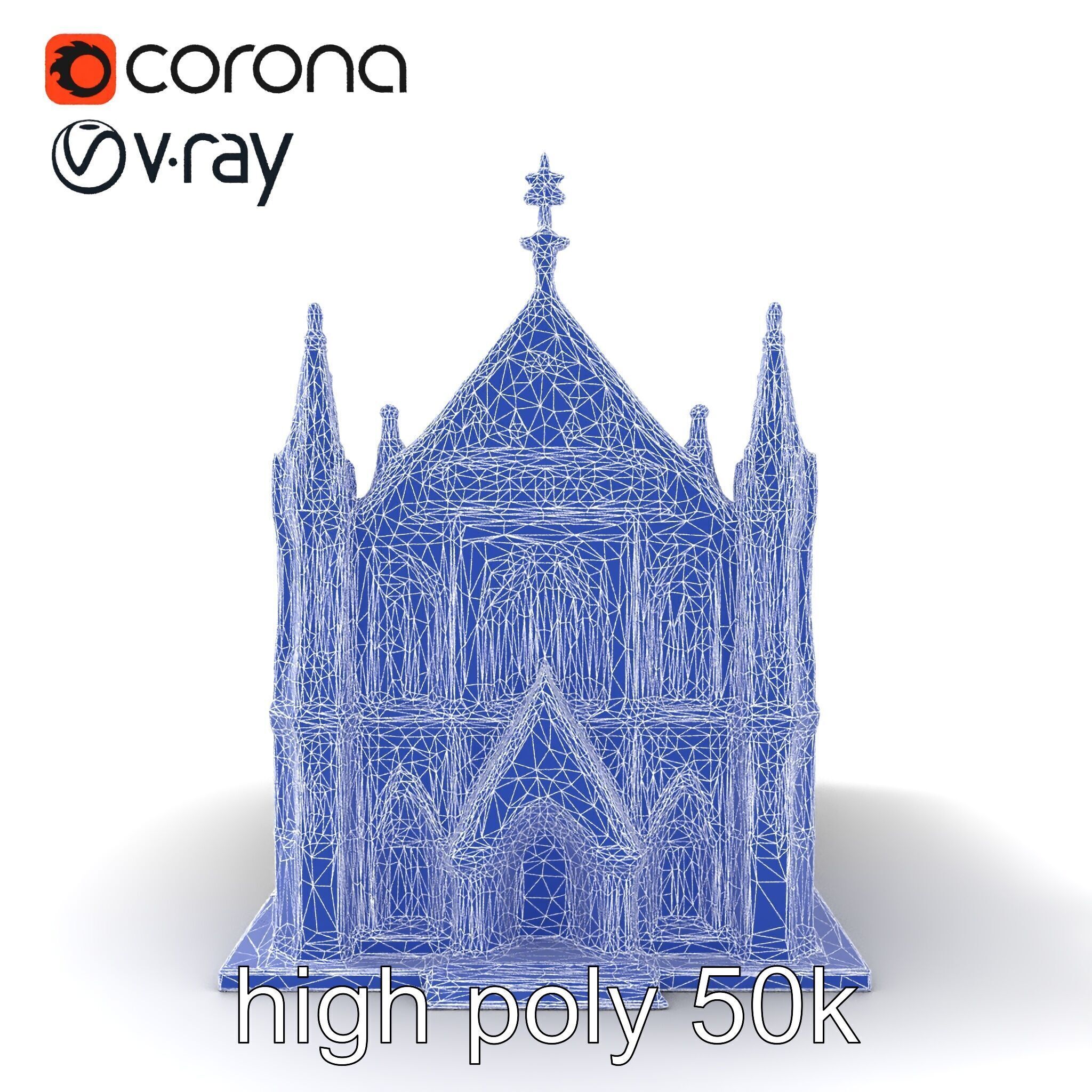 Gothic Cathedral Architecture model pack Low-poly 3D model_23