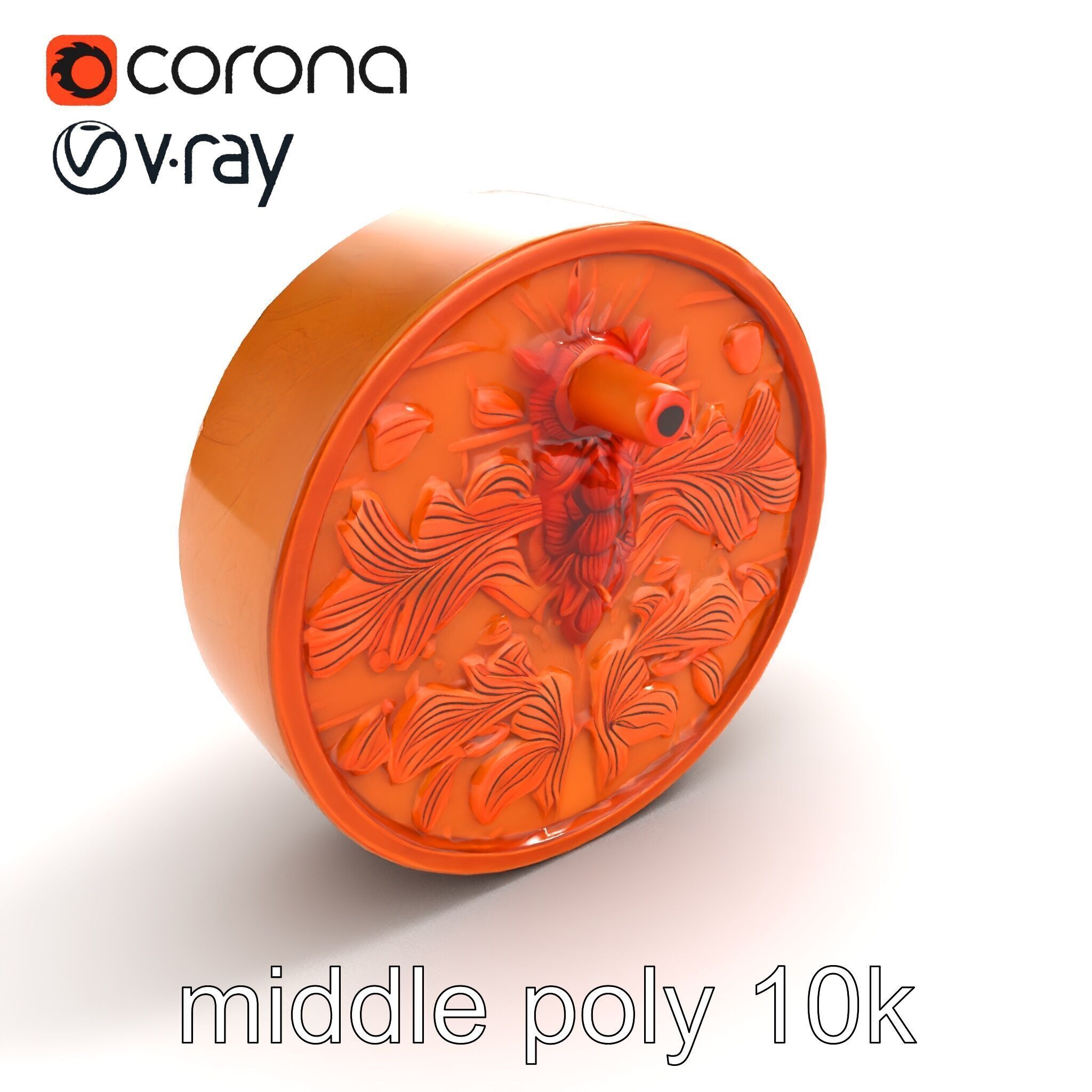 Art Nouveau Floral Relief Decor model pack Low-poly 3D model_7