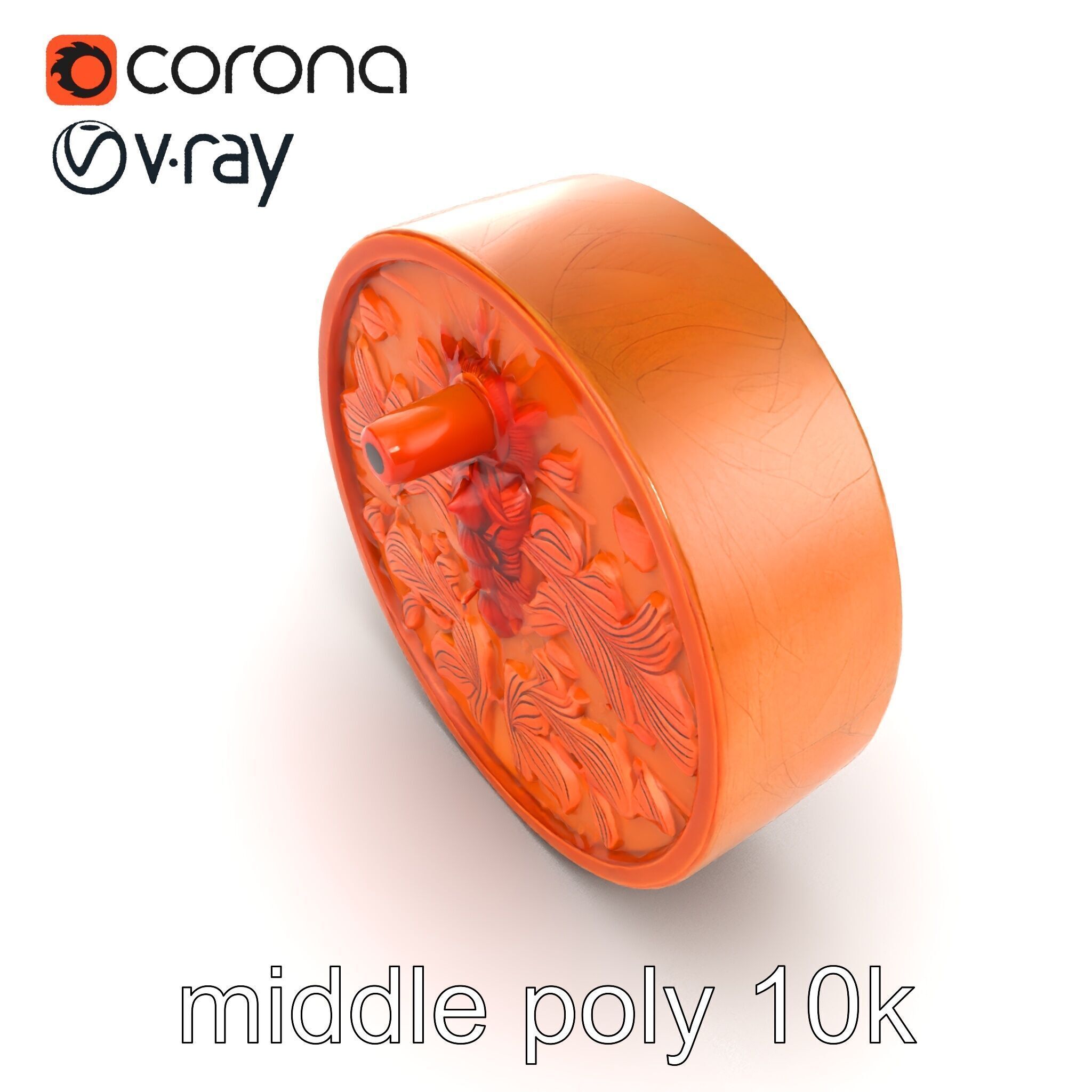 Art Nouveau Floral Relief Decor model pack Low-poly 3D model_16