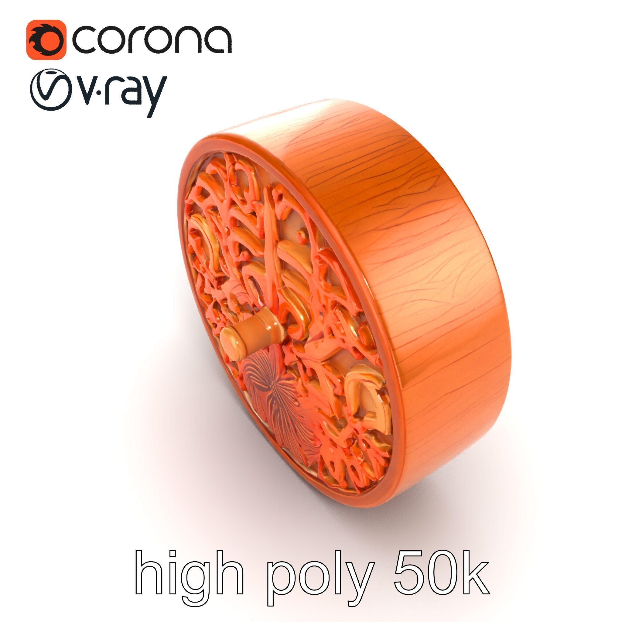 Art Nouveau Floral Relief Decor model pack Low-poly 3D model_14