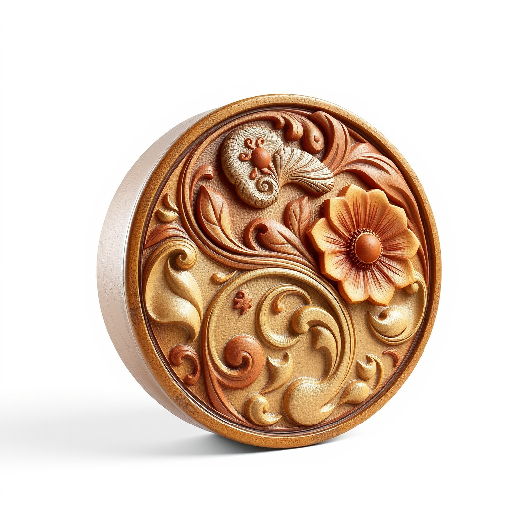 Art Nouveau Floral Relief Decor model pack Low-poly 3D model_3