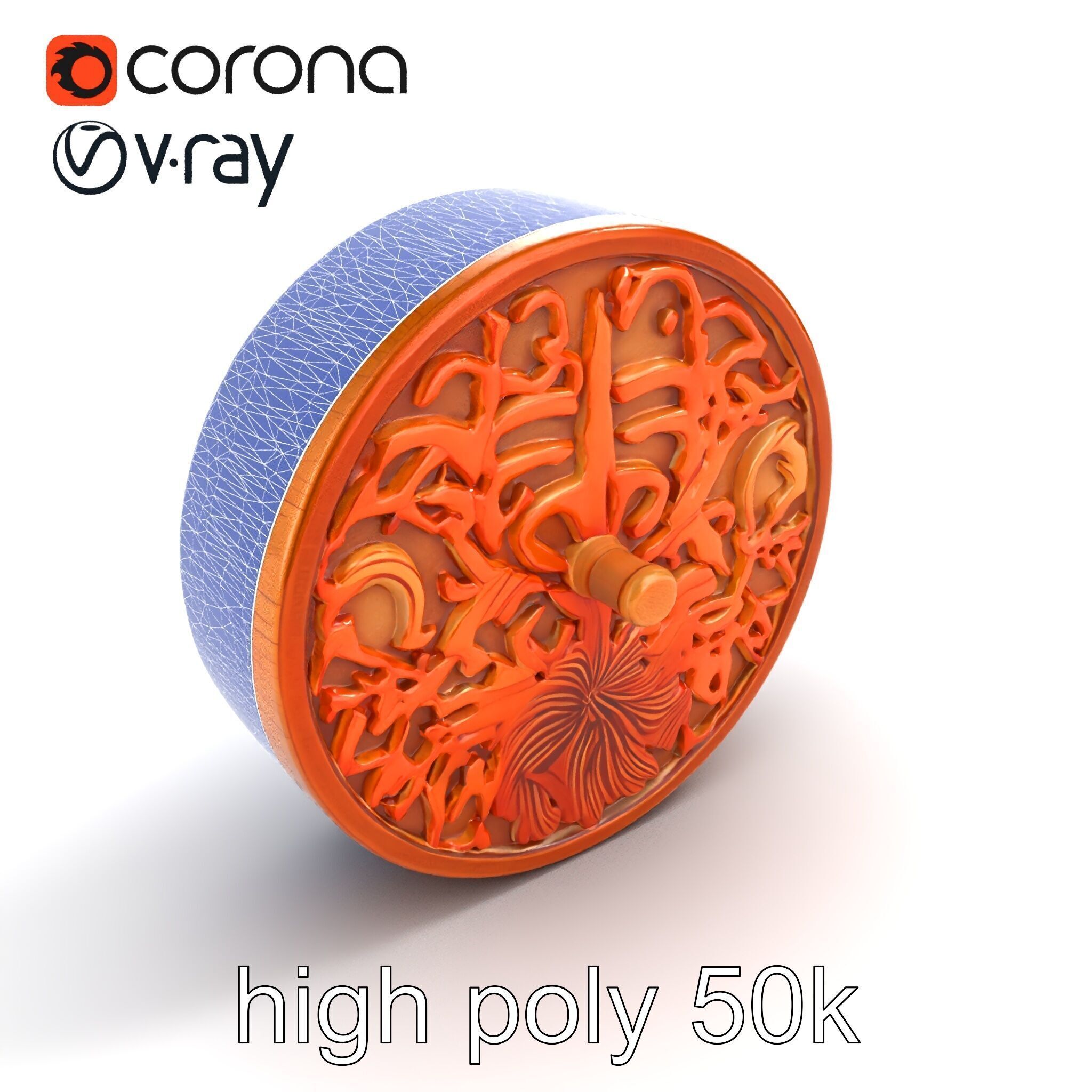 Art Nouveau Floral Relief Decor model pack Low-poly 3D model_24