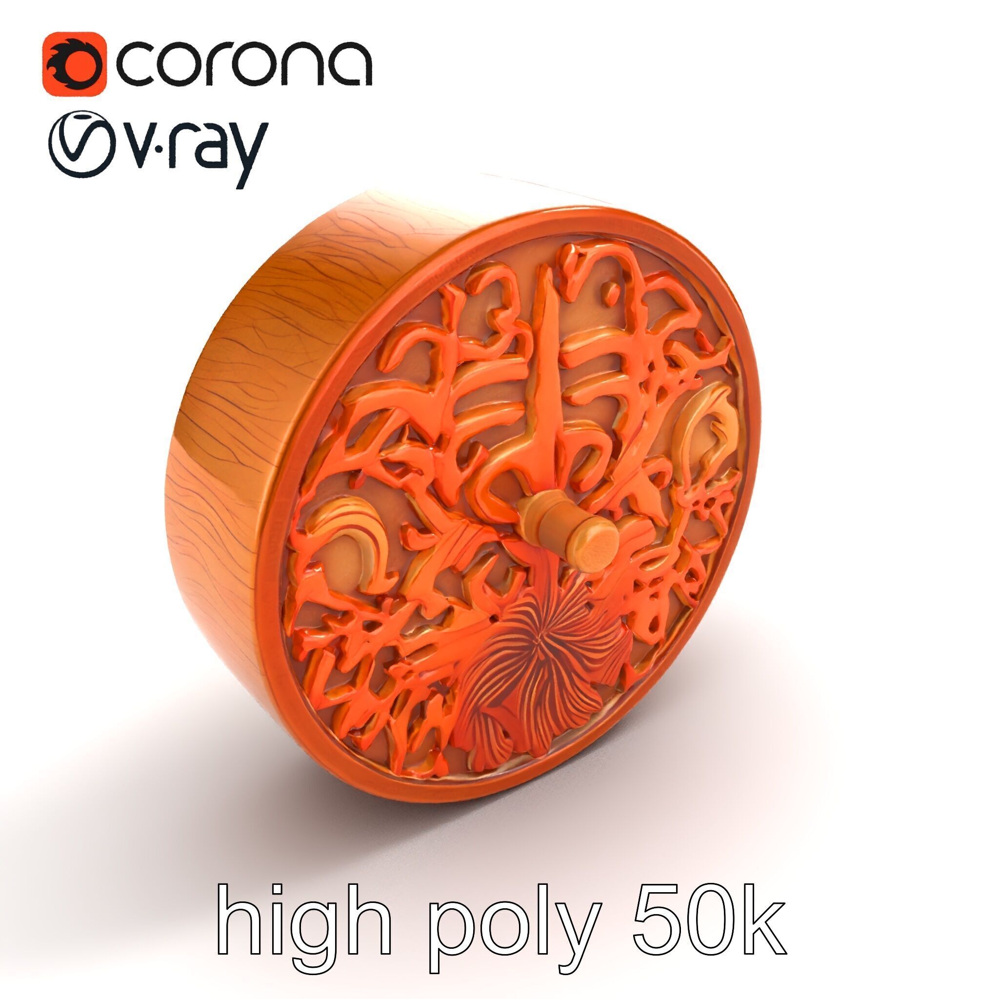 Art Nouveau Floral Relief Decor model pack Low-poly 3D model_9