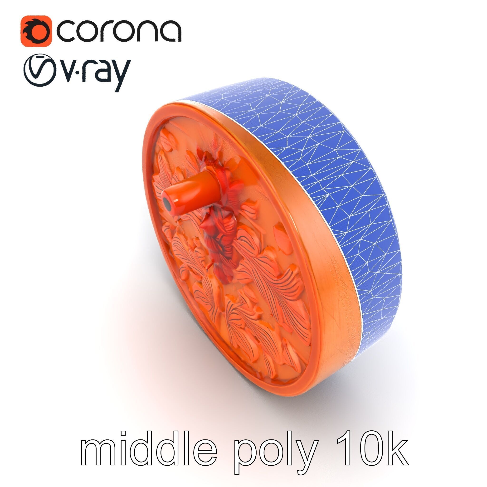 Art Nouveau Floral Relief Decor model pack Low-poly 3D model_22