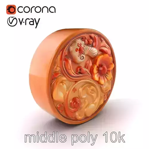 Art Nouveau Floral Relief Decor model pack Low-poly 3D model