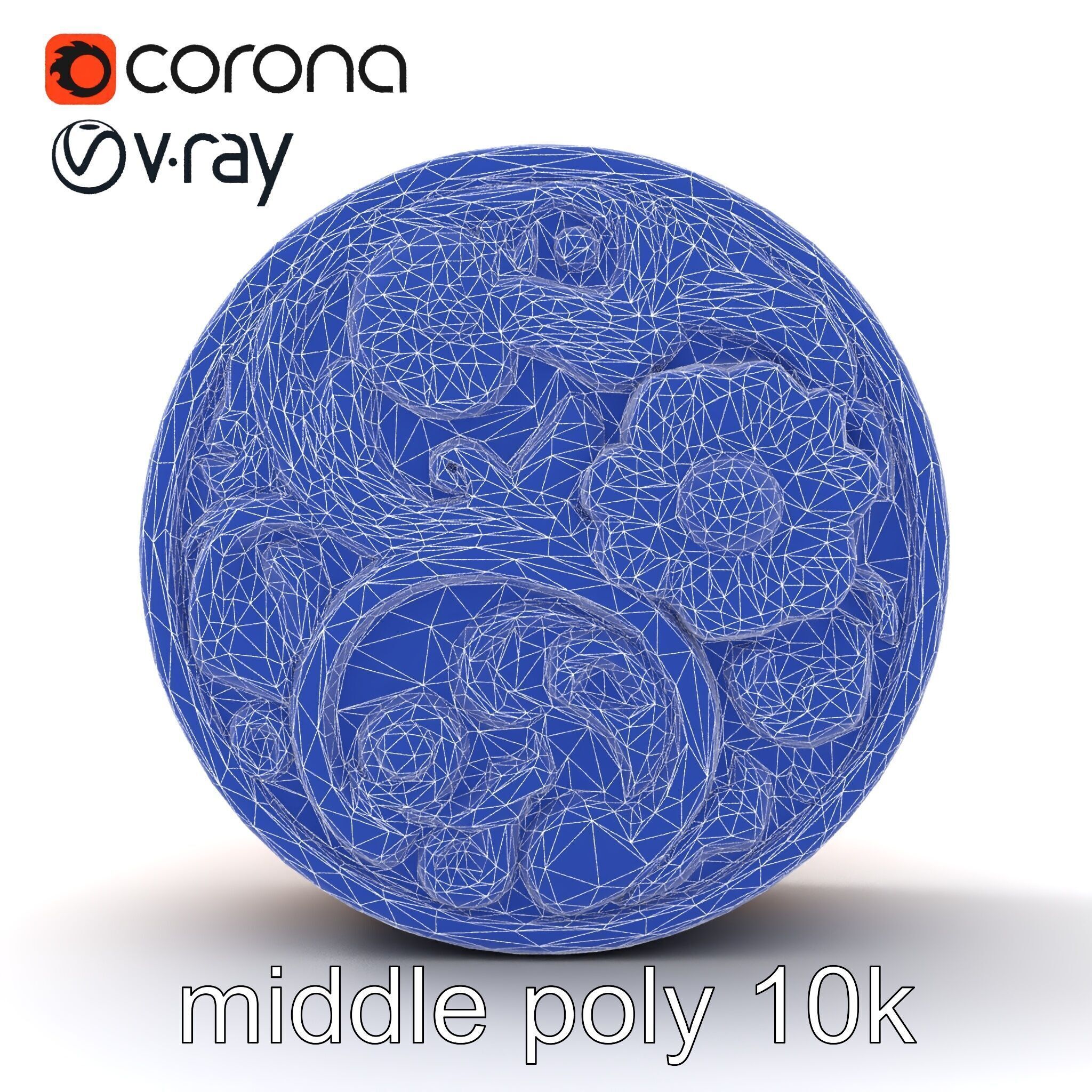 Art Nouveau Floral Relief Decor model pack Low-poly 3D model_18