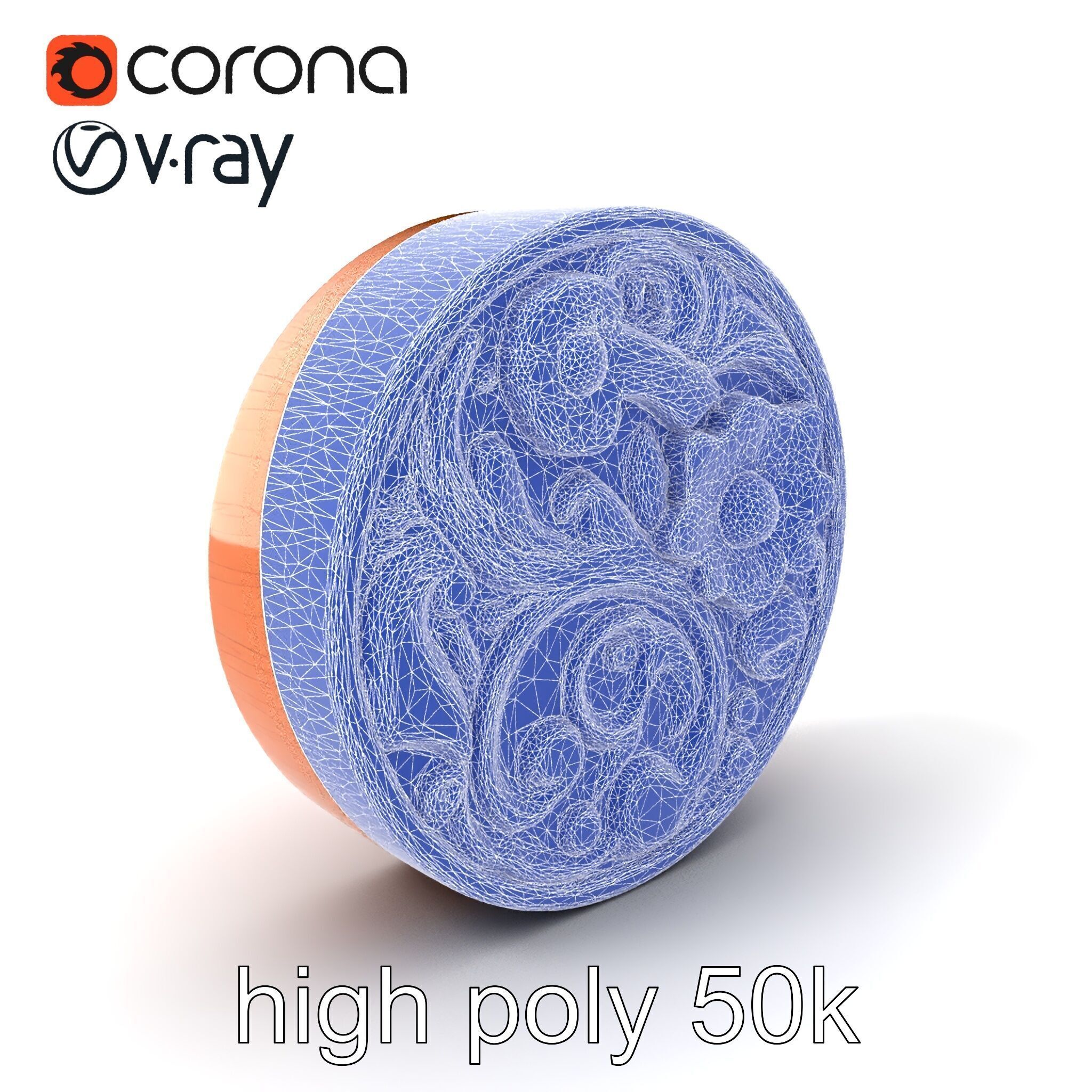 Art Nouveau Floral Relief Decor model pack Low-poly 3D model_1