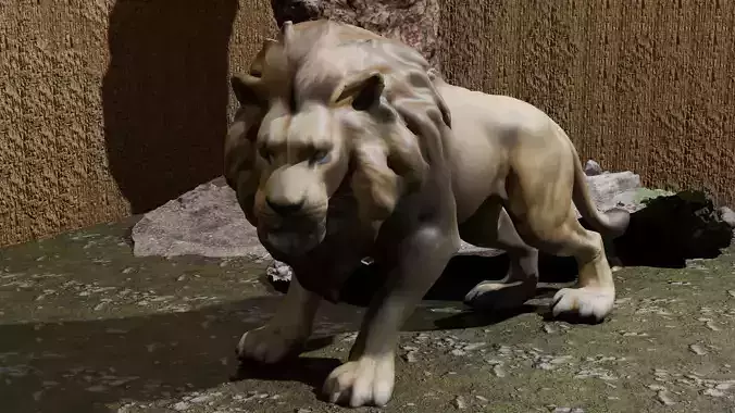 Agressive Lion 3d Model 
