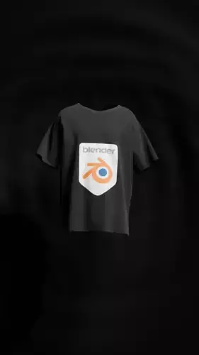 T-shirt mockup template made in blender with animation  