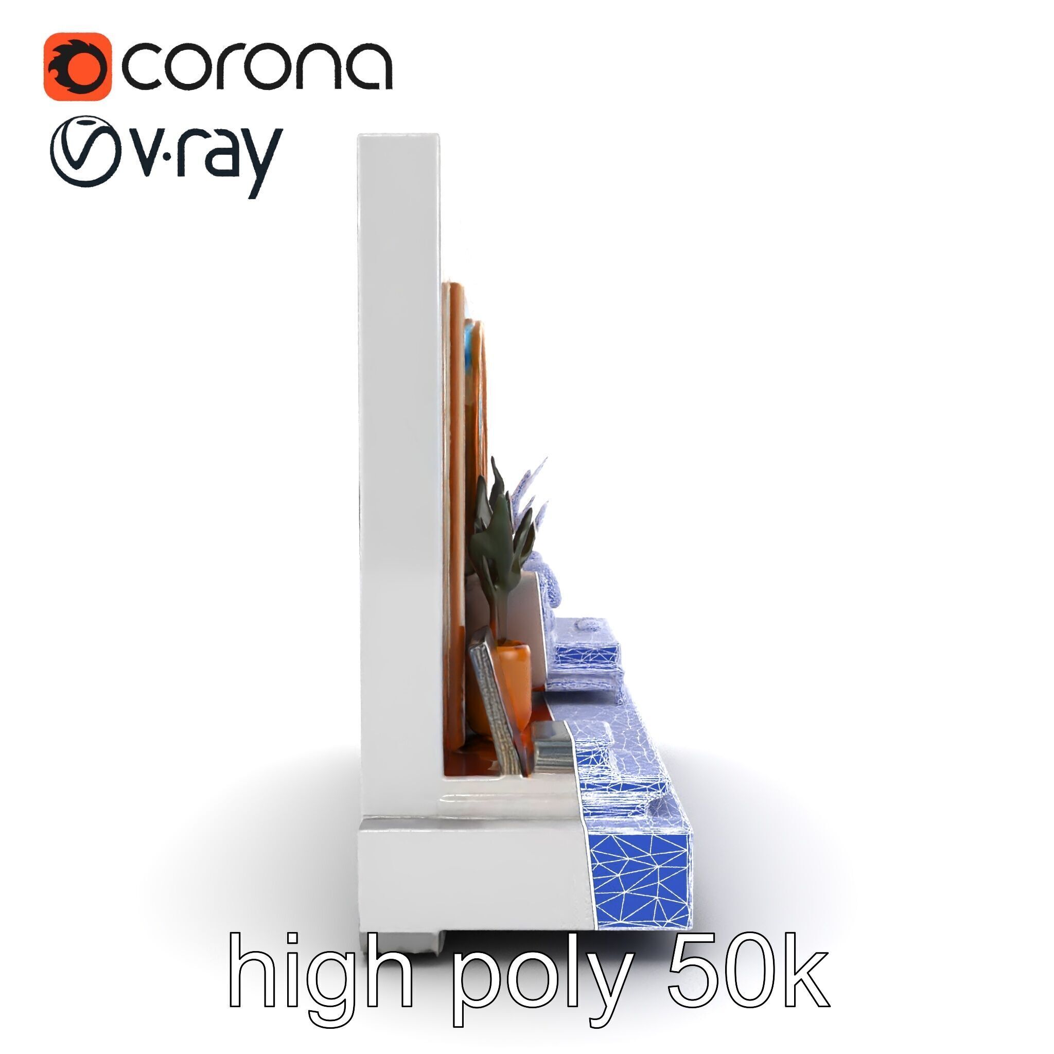 Art Deco Painting Scene Luxurious Model Pack Low-poly 3D model_13