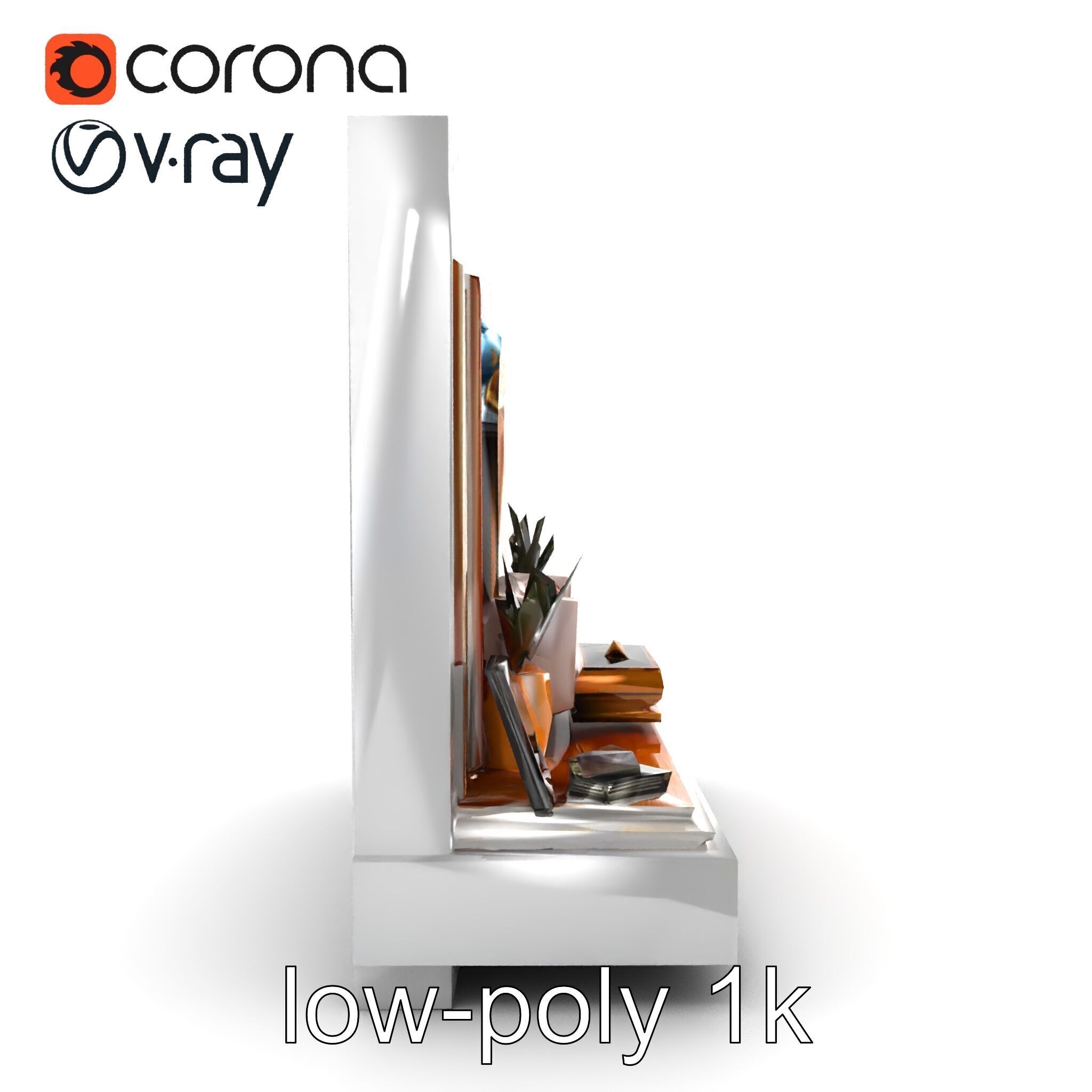 Art Deco Painting Scene Luxurious Model Pack Low-poly 3D model_12