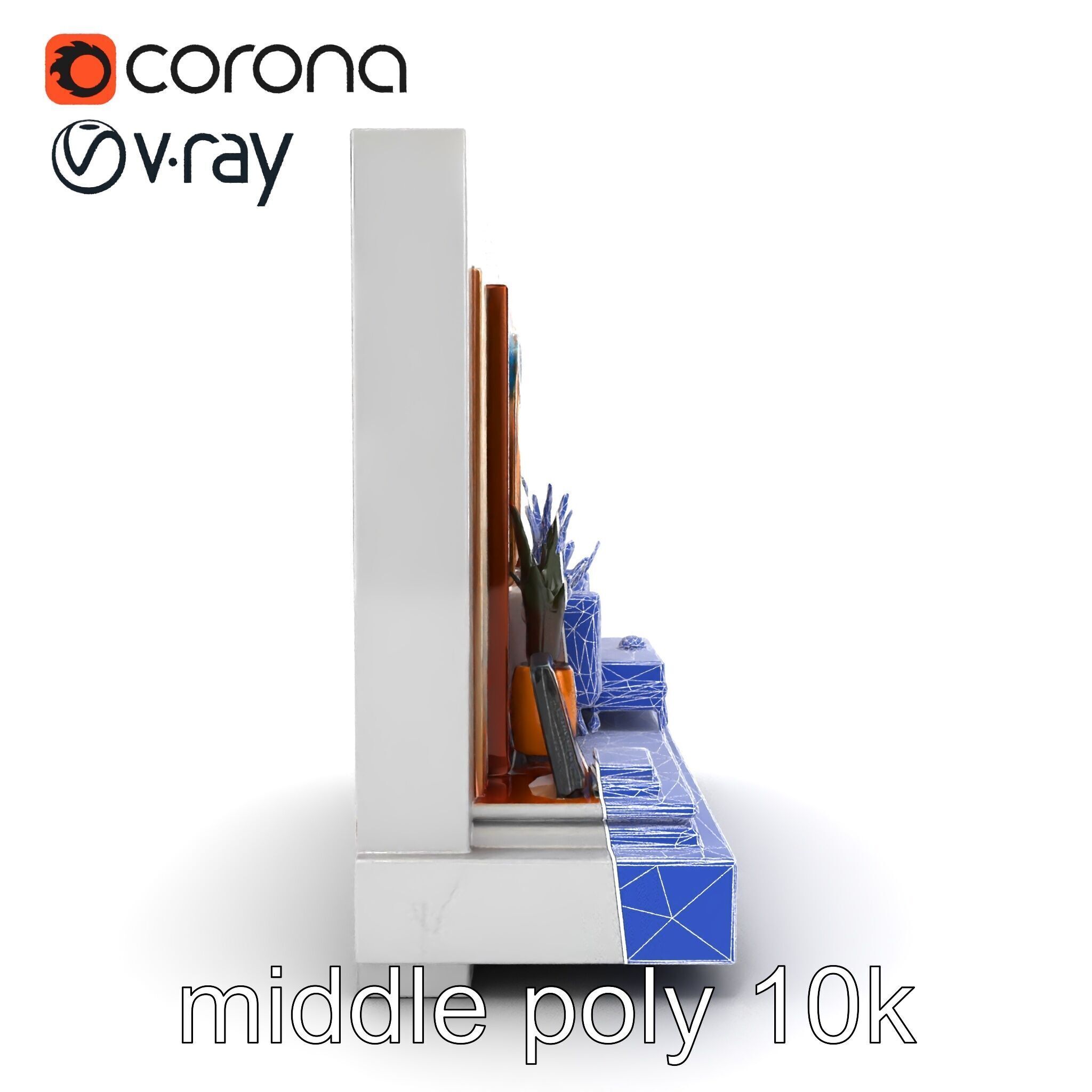 Art Deco Painting Scene Luxurious Model Pack Low-poly 3D model_20