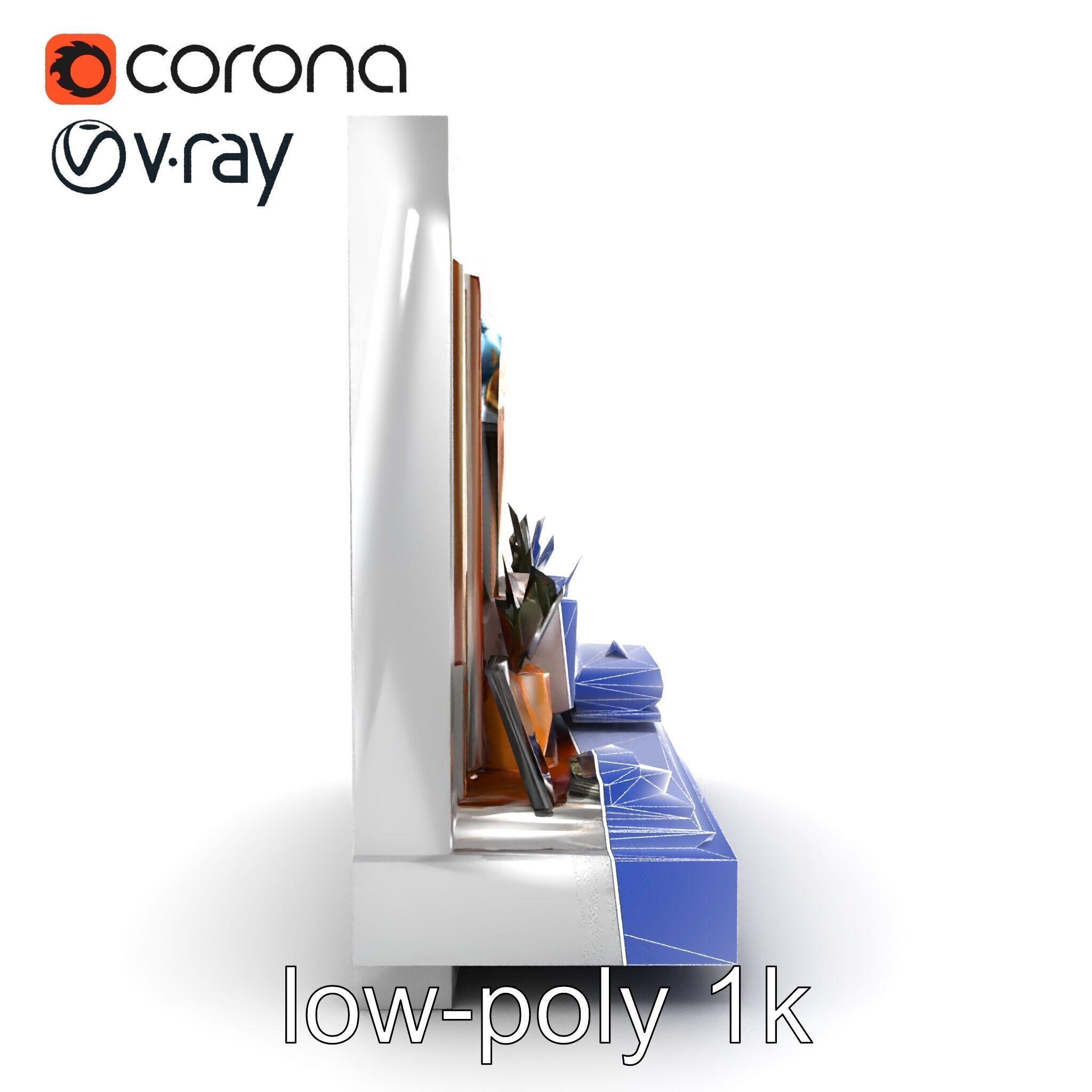 Art Deco Painting Scene Luxurious Model Pack Low-poly 3D model_14