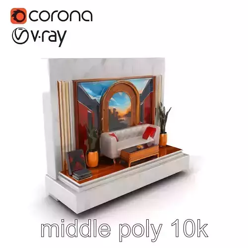 Art Deco Painting Scene Luxurious Model Pack Low-poly 3D model