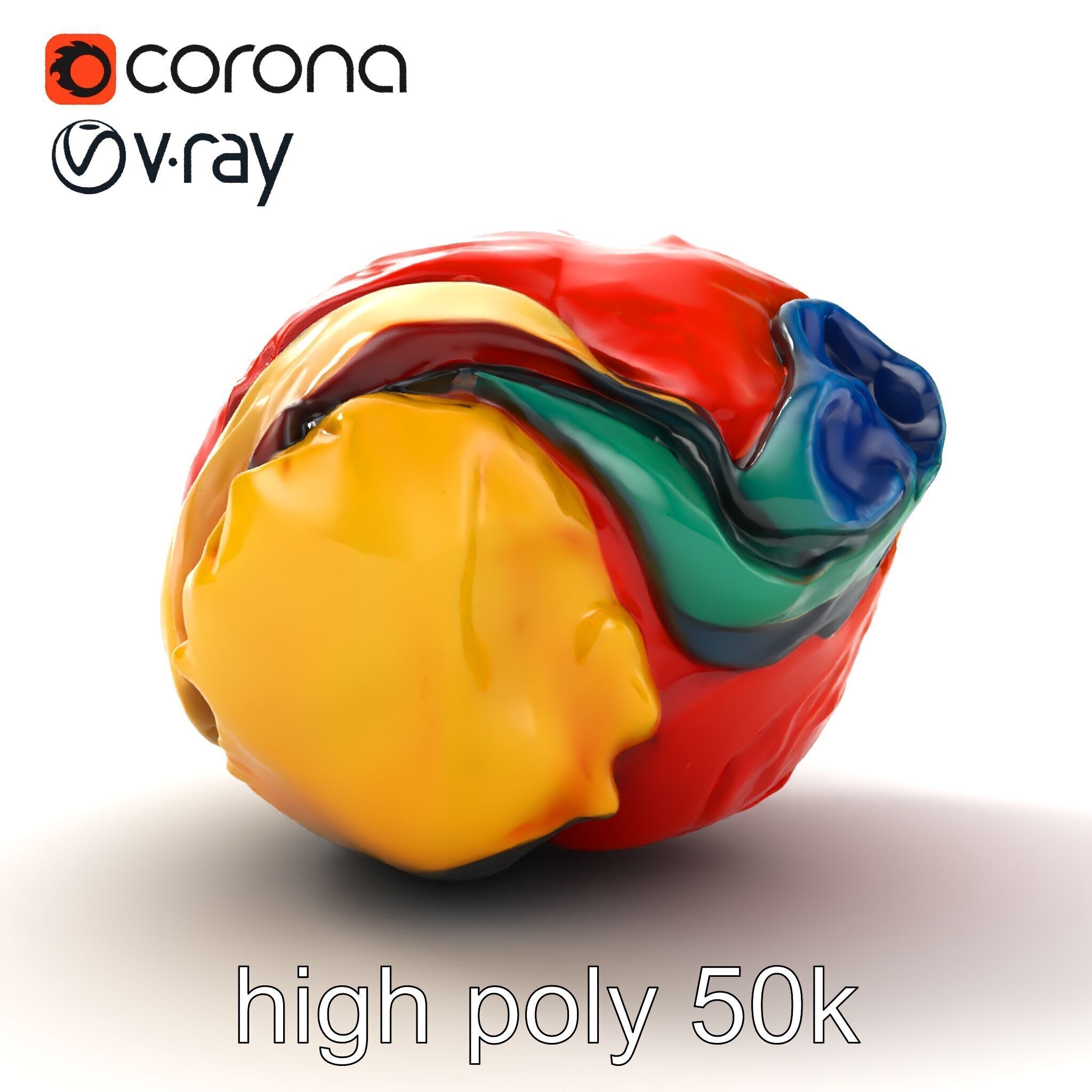 Expressionist Artwork Sculptural Forms model pack Low-poly 3D model_12