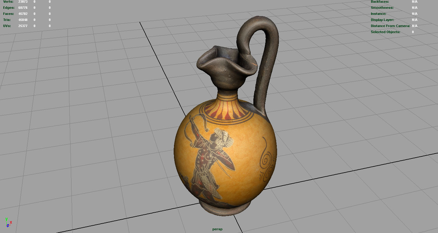 Greek Vase 5 Low-poly 3D model_3