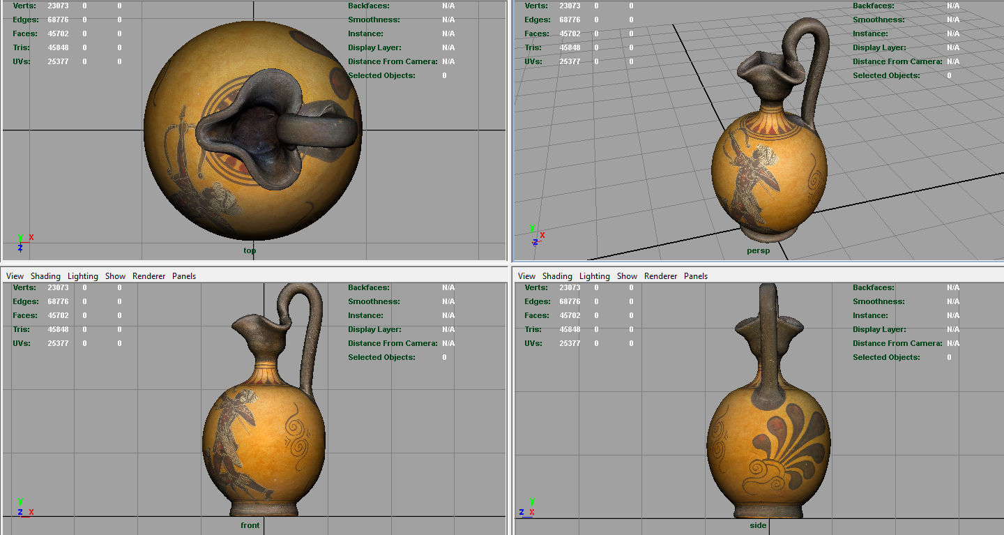 Greek Vase 5 Low-poly 3D model_6