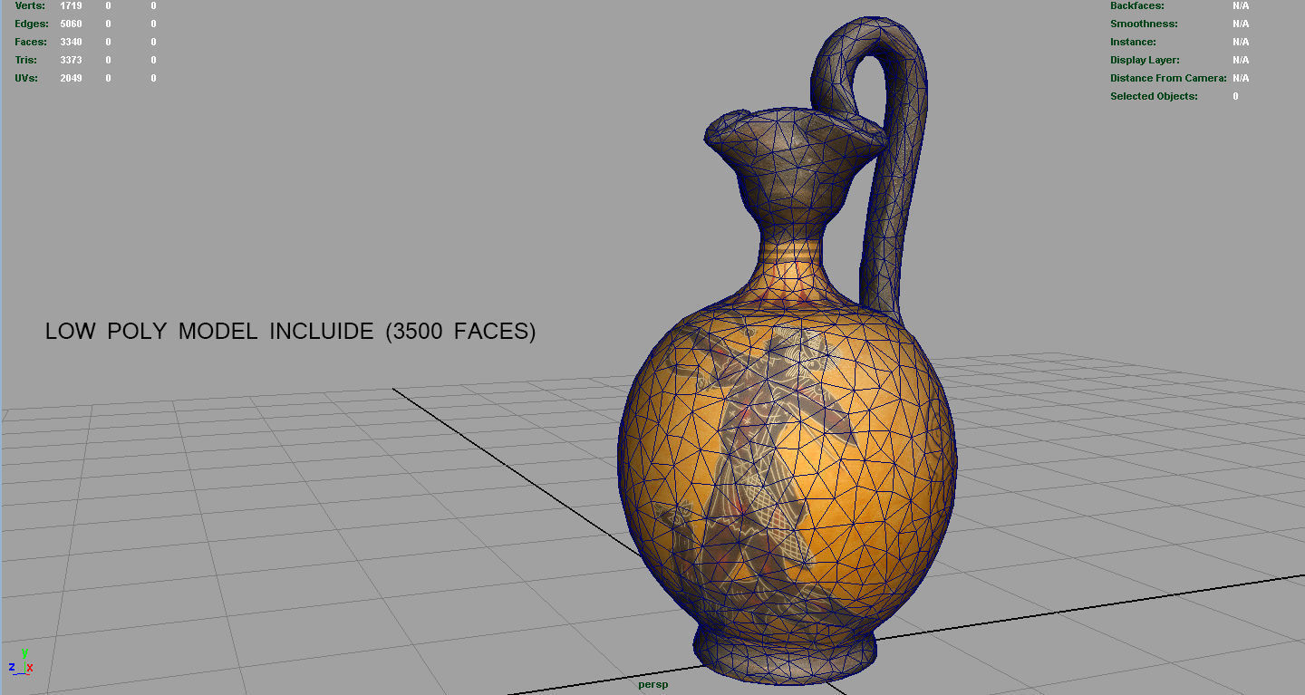 Greek Vase 5 Low-poly 3D model_8