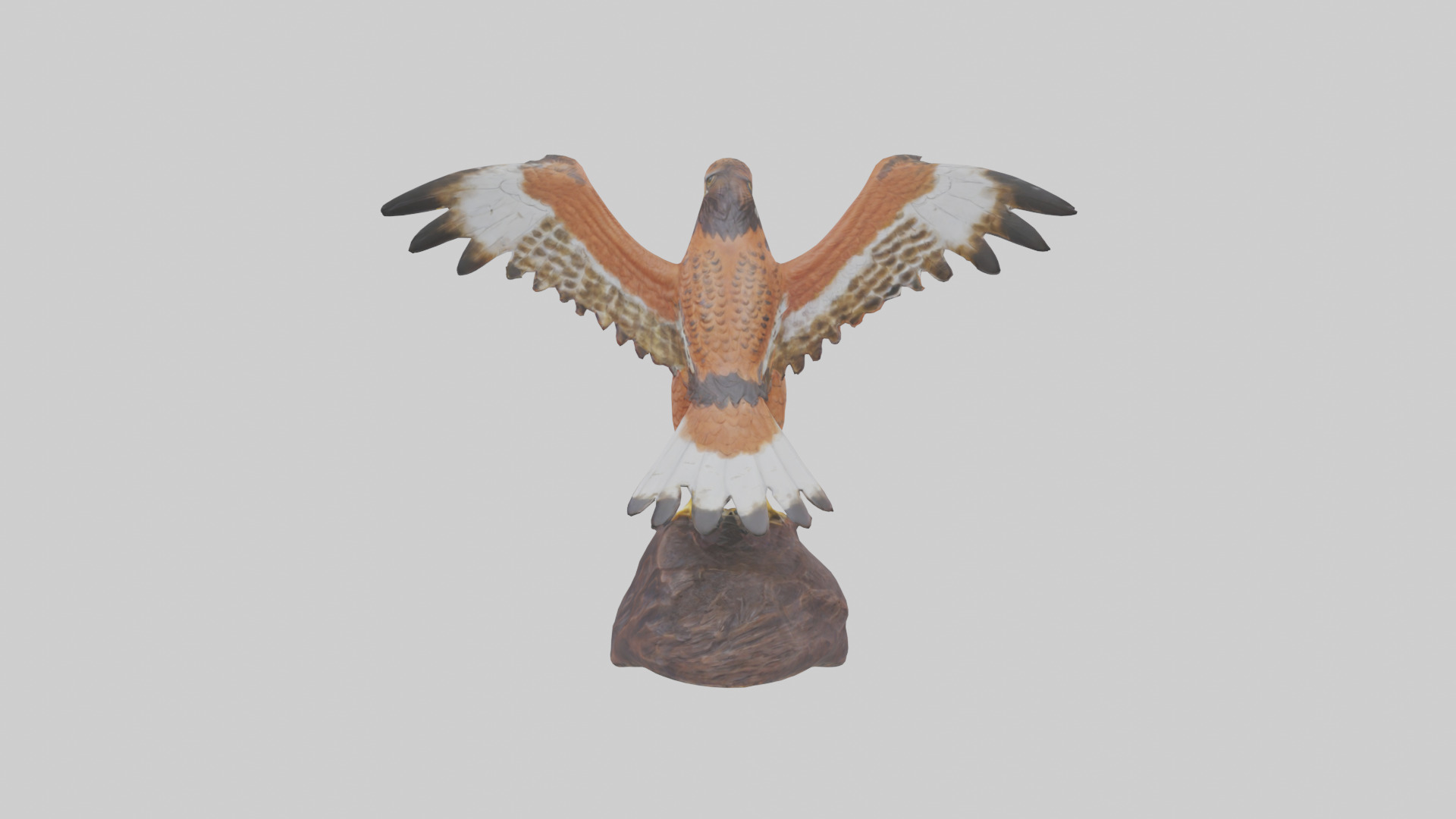 Redtailed Hawk statue model Low-poly 3D model_2