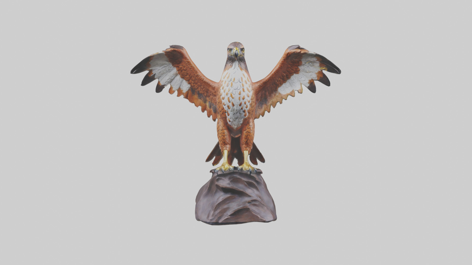 Redtailed Hawk statue model Low-poly 3D model_9
