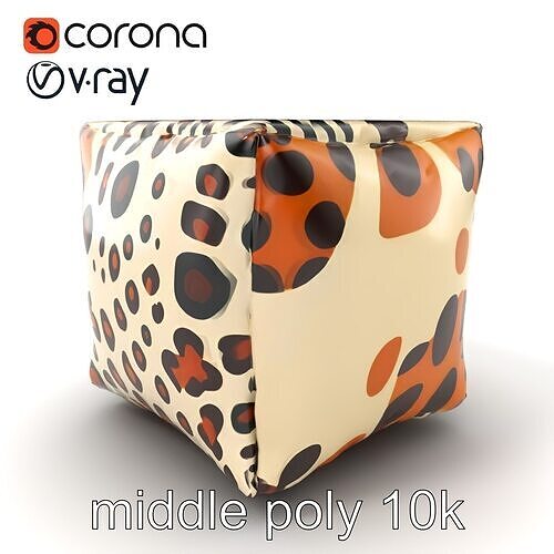 Animal Patterned Sensory Fabric Cube model pack Low-poly 3D model