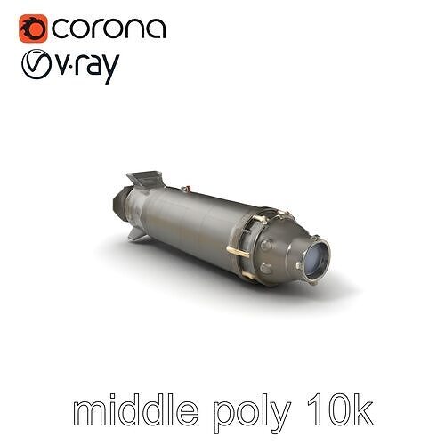 Bunker Buster Bomb Steel Exterior model pack Low-poly 3D model
