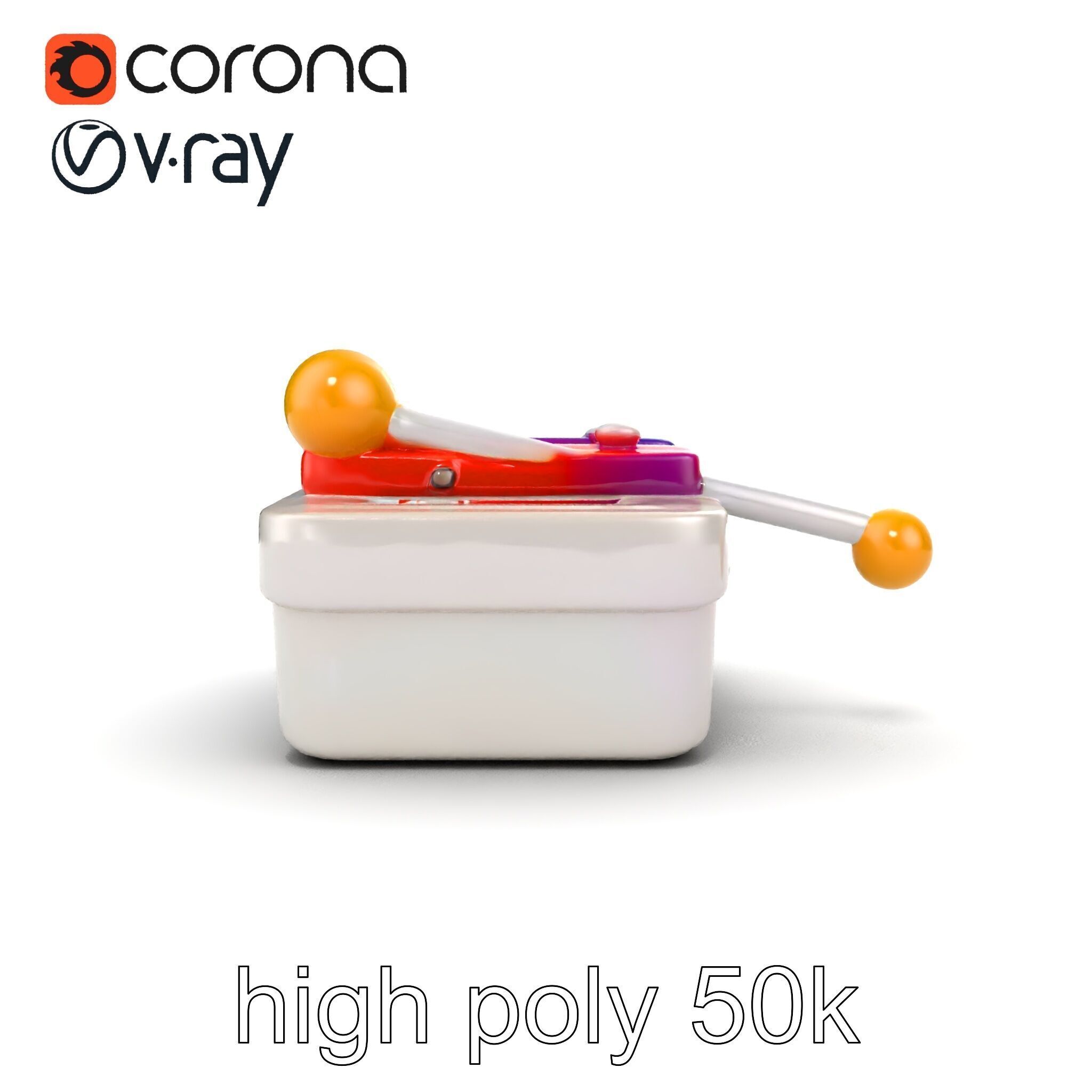 Soft-Touch Plastic Xylophone Kids Model Pack Low-poly 3D model_15