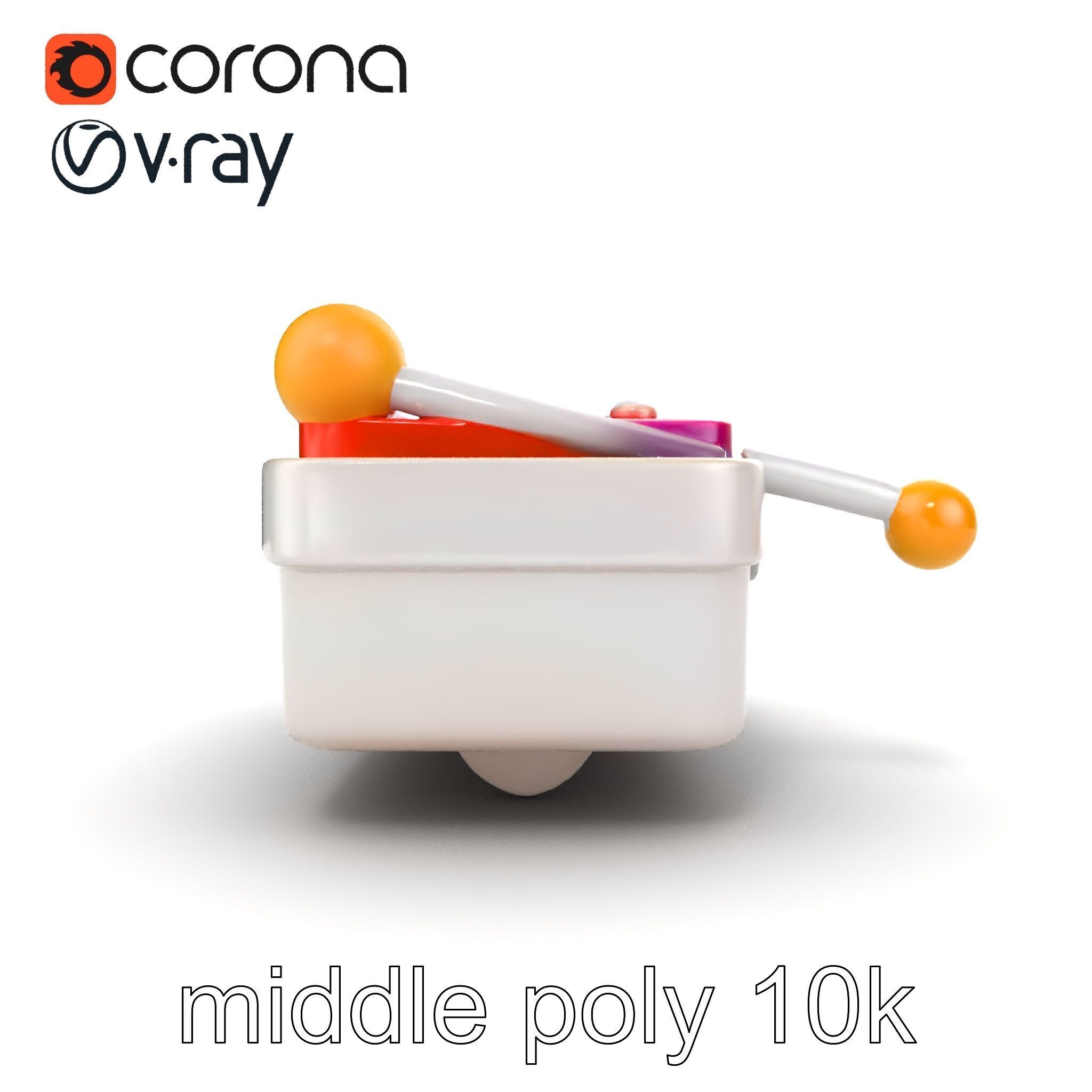 Soft-Touch Plastic Xylophone Kids Model Pack Low-poly 3D model_18