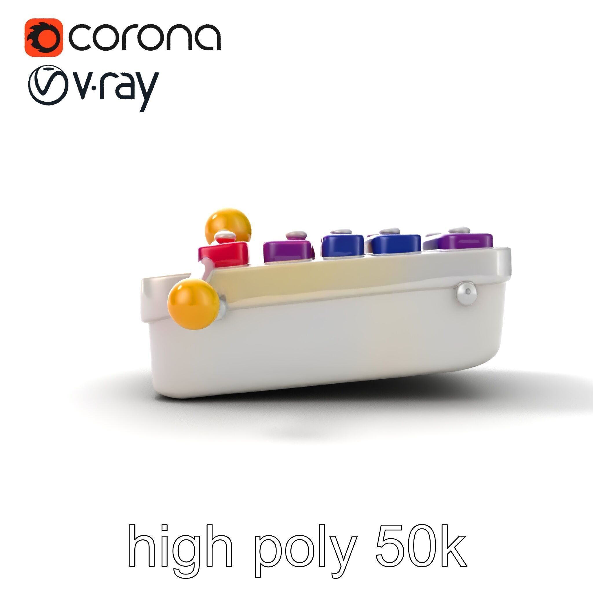 Soft-Touch Plastic Xylophone Kids Model Pack Low-poly 3D model_20