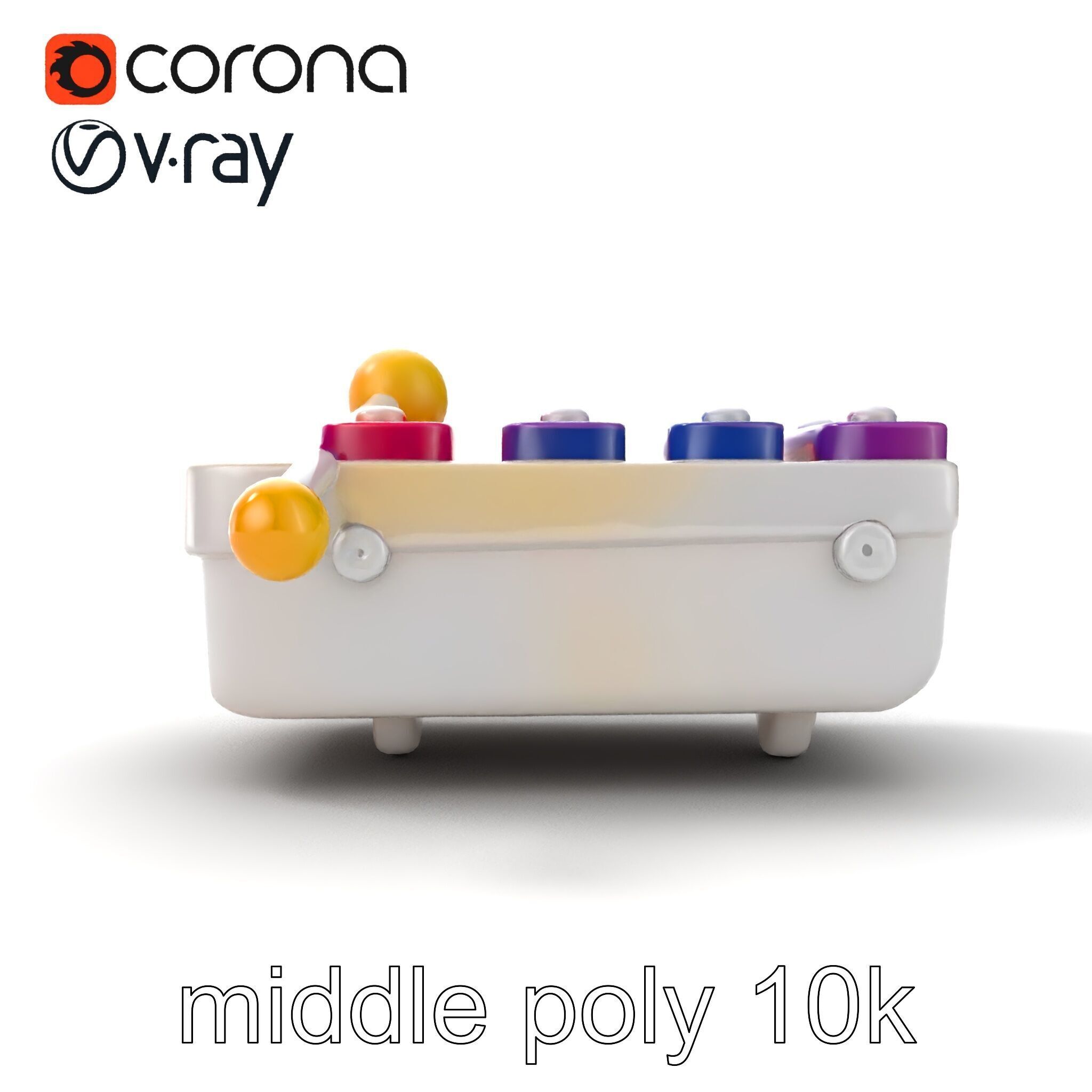 Soft-Touch Plastic Xylophone Kids Model Pack Low-poly 3D model_14