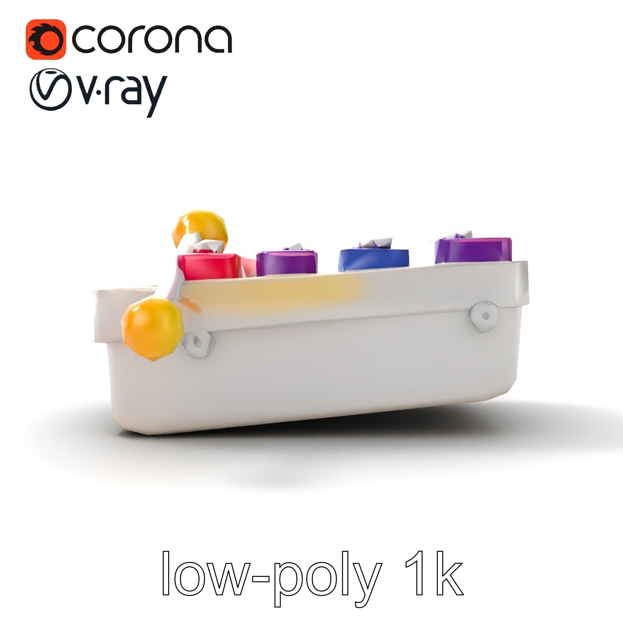 Soft-Touch Plastic Xylophone Kids Model Pack Low-poly 3D model_25