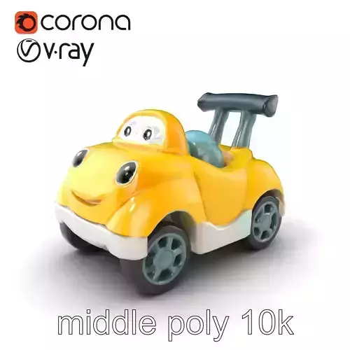 Smiling Toy Car with Rotating Wheels model pack
