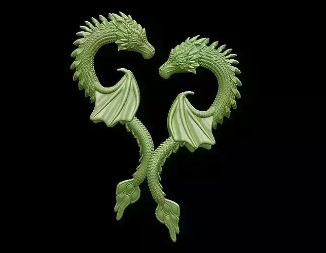 Detailed Sculpt Twing Dragon Pendant 3D print model